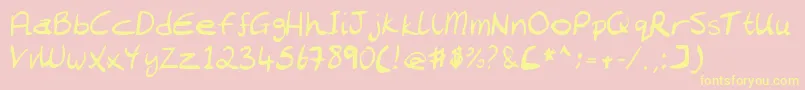 Chantell Hand Font – Yellow Fonts on Pink Background
