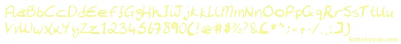 Chantell Hand Font – Yellow Fonts on White Background