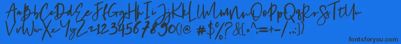 Chantelle Font – Black Fonts on Blue Background