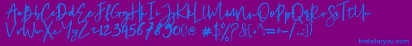 Chantelle Font – Blue Fonts on Purple Background