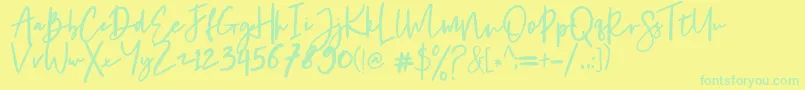 Czcionka Chantelle – zielone czcionki na żółtym tle