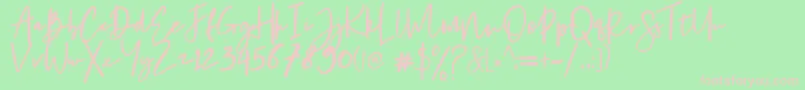 Chantelle Font – Pink Fonts on Green Background