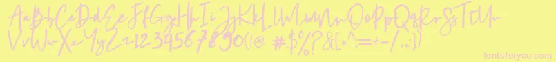 Chantelle Font – Pink Fonts on Yellow Background