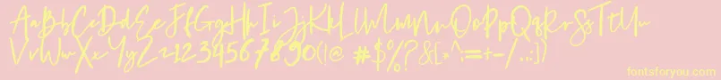 Chantelle-Schriftart – Gelbe Schriften auf rosa Hintergrund