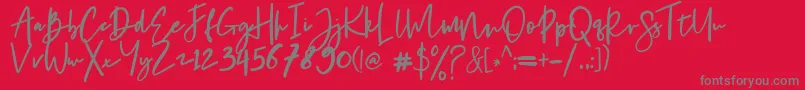 Chantelle Font – Gray Fonts on Red Background