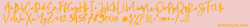 Chantelle-fontti – oranssit fontit vaaleanpunaisella taustalla