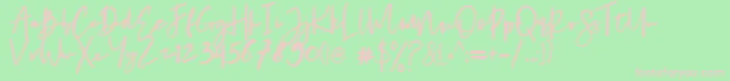 Chantelle Font – Pink Fonts on Green Background