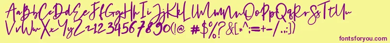 Chantelle Font – Purple Fonts on Yellow Background
