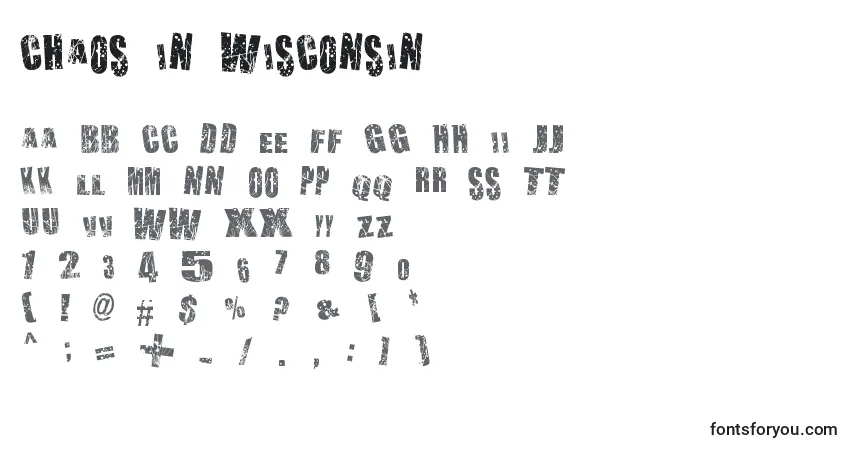 Fuente Chaos in Wisconsin - alfabeto, números, caracteres especiales