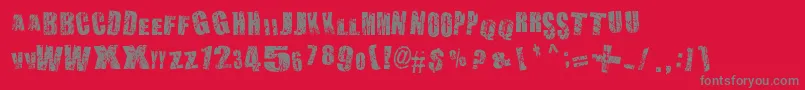 フォントChaos in Wisconsin – 赤い背景に灰色の文字
