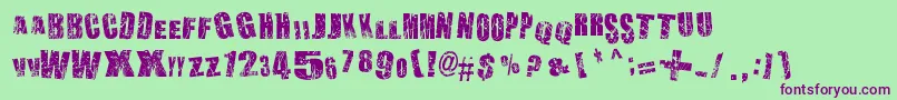 Chaos in Wisconsin Font – Purple Fonts on Green Background