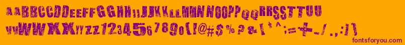 Chaos in Wisconsin Font – Purple Fonts on Orange Background