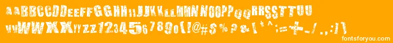 Chaos in Wisconsin Font – White Fonts on Orange Background