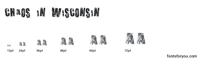 Размеры шрифта Chaos in Wisconsin