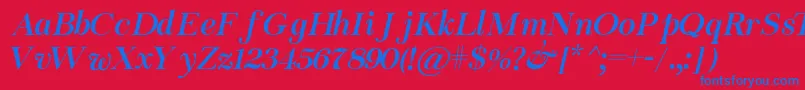 フォントChapaza Italic – 赤い背景に青い文字