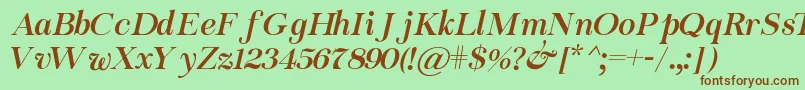 Chapaza Italic Font – Brown Fonts on Green Background