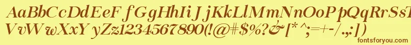 Chapaza Italic Font – Brown Fonts on Yellow Background