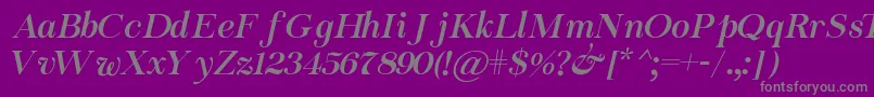 Chapaza Italic-fontti – harmaat kirjasimet violetilla taustalla