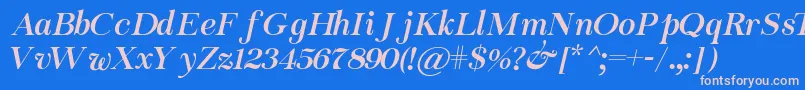 Chapaza Italic Font – Pink Fonts on Blue Background