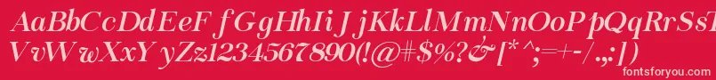 Chapaza Italic Font – Pink Fonts on Red Background