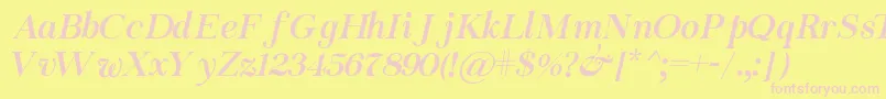 Chapaza Italic Font – Pink Fonts on Yellow Background