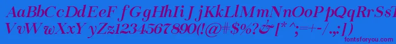 Chapaza Italic Font – Purple Fonts on Blue Background