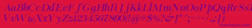 フォントChapaza Italic – 赤い背景に紫のフォント