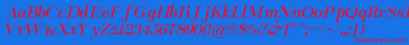 Chapaza Italic Font – Red Fonts on Blue Background