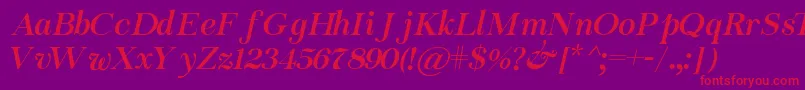 Czcionka Chapaza Italic – czerwone czcionki na fioletowym tle