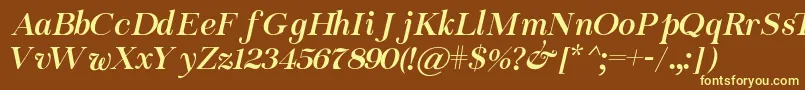 Chapaza Italic Font – Yellow Fonts on Brown Background