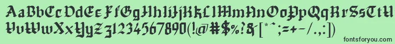 Шрифт Chapinero Blackletter – чёрные шрифты на зелёном фоне