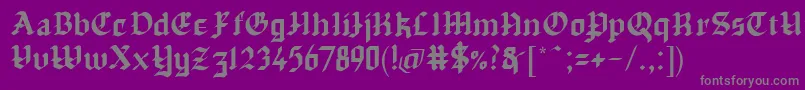 フォントChapinero Blackletter – 紫の背景に灰色の文字