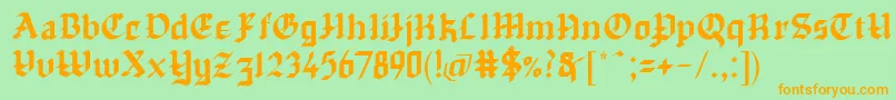 Police Chapinero Blackletter – polices orange sur fond vert