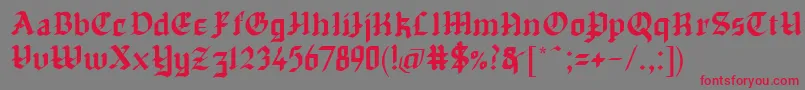 フォントChapinero Blackletter – 赤い文字の灰色の背景