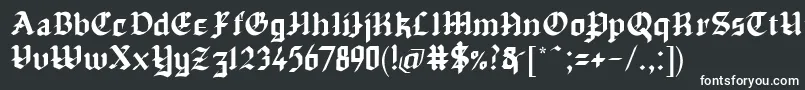 Chapinero Blackletter-Schriftart – Weiße Schriften