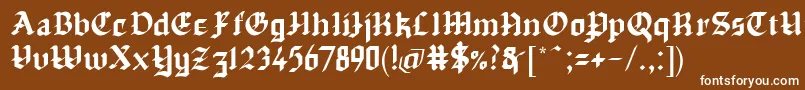 フォントChapinero Blackletter – 茶色の背景に白い文字