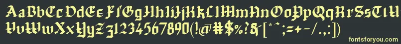 Шрифт Chapinero Blackletter – жёлтые шрифты на чёрном фоне