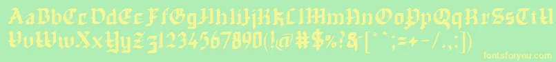 Chapinero Blackletter Font – Yellow Fonts on Green Background