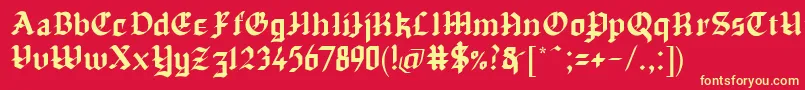 Chapinero Blackletter Font – Yellow Fonts on Red Background