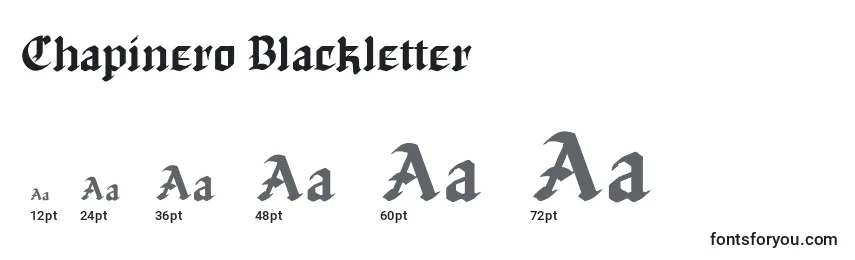 Größen der Schriftart Chapinero Blackletter