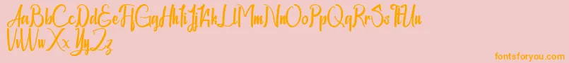 Chapline personal use only-Schriftart – Orangefarbene Schriften auf rosa Hintergrund