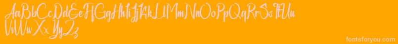 Chapline personal use only-Schriftart – Rosa Schriften auf orangefarbenem Hintergrund