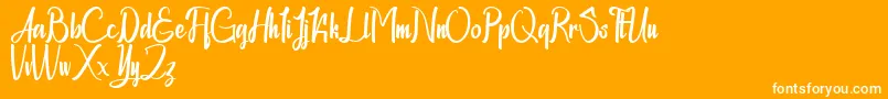 Chapline personal use only-Schriftart – Weiße Schriften auf orangefarbenem Hintergrund