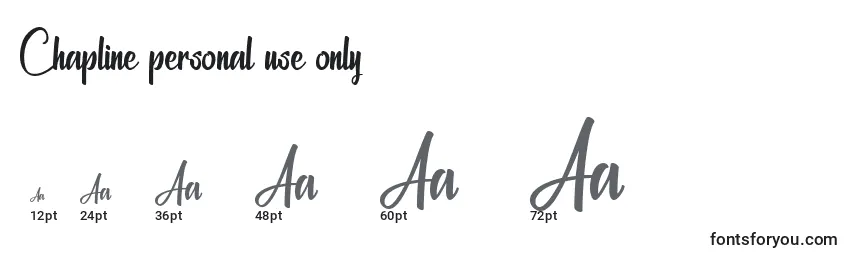 Chapline personal use only Font Sizes