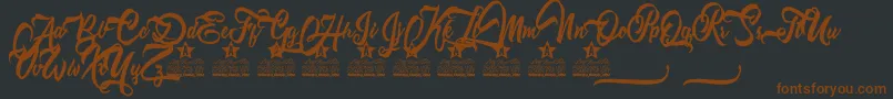 Fonte Chapter One Personal Use – fontes marrons em um fundo preto