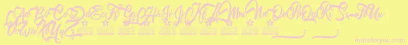Chapter One Personal Use Font – Pink Fonts on Yellow Background