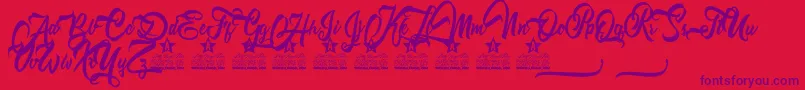 Шрифт Chapter One Personal Use – фиолетовые шрифты на красном фоне