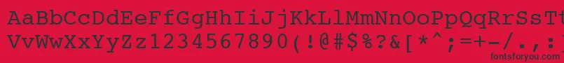 Courier10PitchWin95bt Font – Black Fonts on Red Background