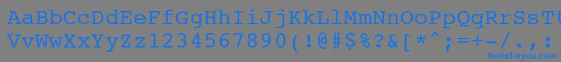 フォントCourier10PitchWin95bt – 灰色の背景に青い文字