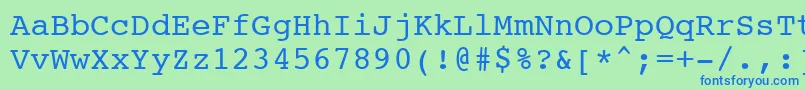 フォントCourier10PitchWin95bt – 青い文字は緑の背景です。